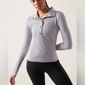 Athleta Flurry Seamless Henley Size S